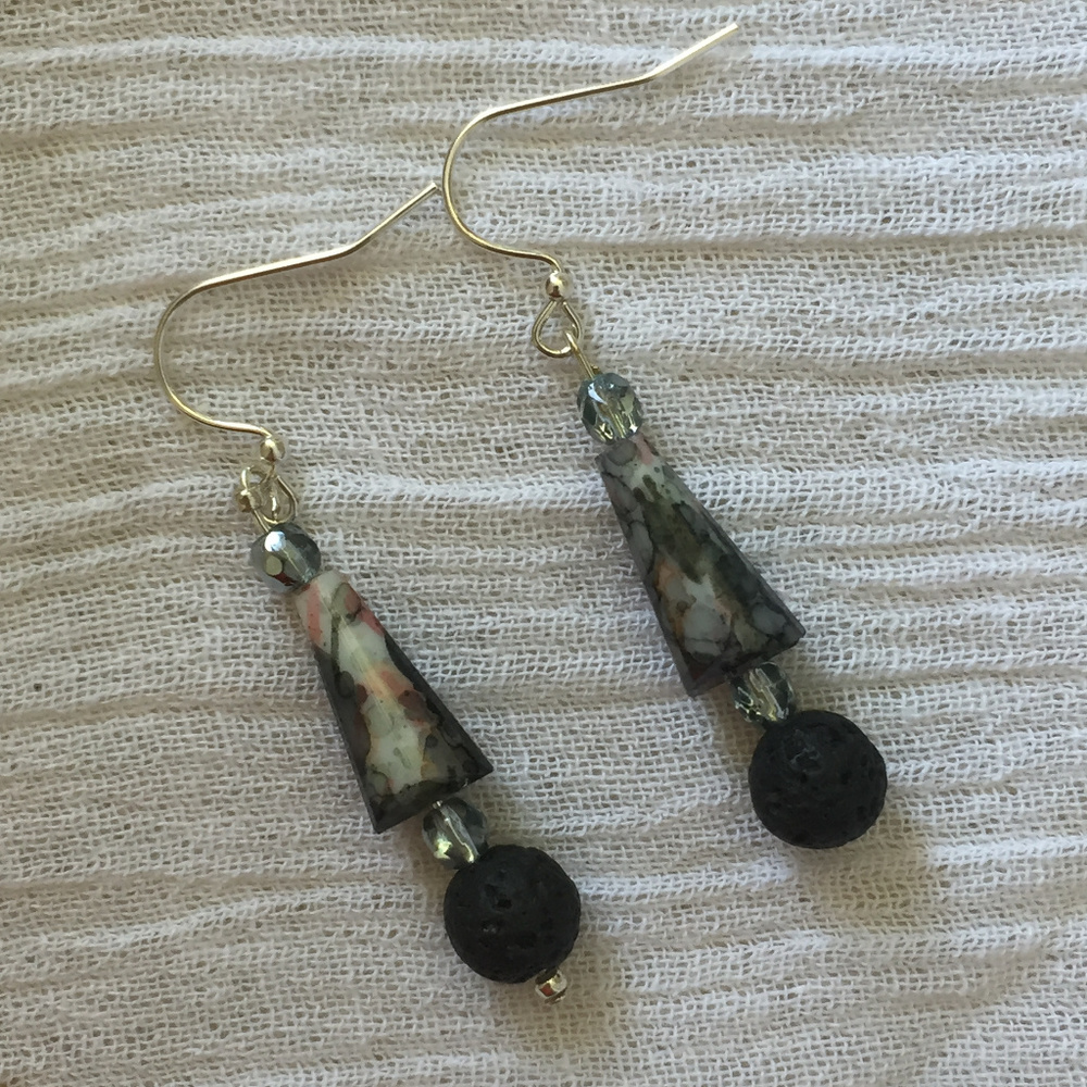 Volcanic dangle earrings